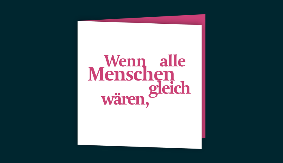 out und in Schreibkarten 