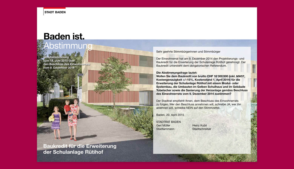 Stadt Baden Ruethihof Abstimmungszeitung 
